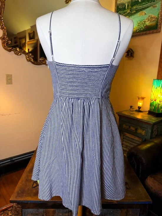 Striped Navy and White Sundress - Picture 3 of 9